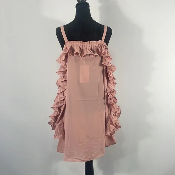 New Pretty Angel Pink,Baby doll dress, Tunic,Open shoulder,Ruffle,Large - Picture 4 of 12